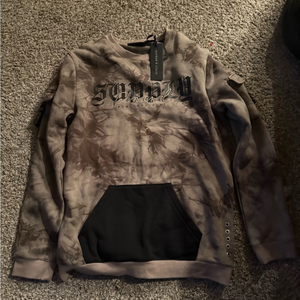 Sunday Branded Men's Crewneck Tie-Dye Sweater - Brown